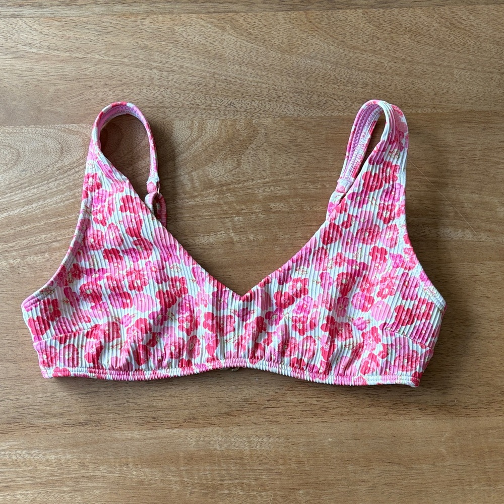 Hollister Pink Floral Bikini Top